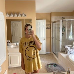 Nirvana yellow urban tee one size fits all